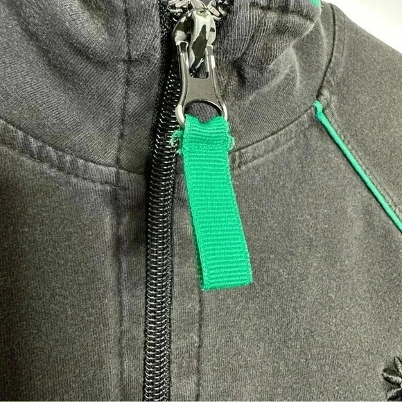 Old  Navy Sweatshirt Zippered Black & Green Size Extra Small - Picture 7 of 16